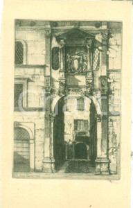 Cartolina originale da collezione 1930 ca BRESCIA Finestra e arco Piazza Vecchia Nino RAMORINO Cartolina FP NV 1