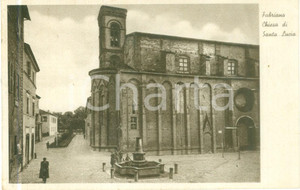 Cartolina originale da collezione 1930 ca FABRIANO AN Chiesa di Santa Lucia Cartolina FP VG DANNEGGIATA 1