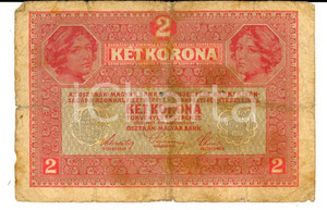 Oggetto da collezione cartaceo 1917 Banconota IMPERO AUSTRIA  UNGHERIA  Zwei Kronen Ket Korona 1