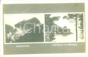 Cartolina originale da collezione 1913 PORTOFINO GE Vedutine del castello di PARAGGI Cartolina postale FP VG 1