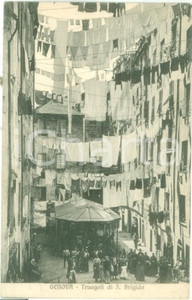 Cartolina originale da collezione 1913 GENOVA Panni stesi ai Truogoli di SANTA BRIGIDA Cartolina FP VG 1