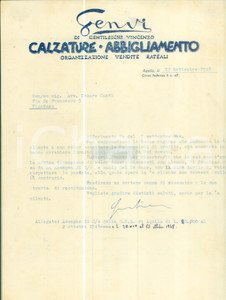 Documento originale, autentico 1948 L AQUILA Calzature GENVI di Vincenzo GENTILESCHI vuole essere onesta 1