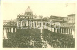 Cartolina originale da collezione 1929 CONCILIAZIONE SANTA SEDE Pio XI benedice la folla Cartolina celebrativa FP 1