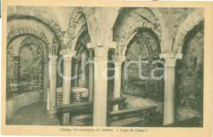 Cartolina originale da collezione 1930 ca LENNO CO Interno della Chiesa parrocchiale Cartolina postale FP NV 1