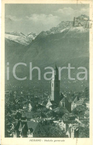 Cartolina originale da collezione 1939 MERANO BZ Veduta generale con campanile Cartolina postale FP VG 1