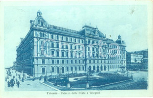 Cartolina originale da collezione 1919 TRIESTE Palazzo delle Poste e dei Telegrafi Cartolina FP VG 1