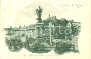 Cartolina originale da collezione 1900 ca GENOVA Monumento Duca di GALLIERA Piazza Principe Cartolina FP NV 1