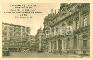 Cartolina originale da collezione 1930 ca LYON FRANCE Restaurant RIVIER Marius GAILLARD Cartolina FP NV 1