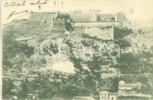 Cartolina originale da collezione 1904 GAVI AL Panorama con il Forte Cartolina postale FP VG 1