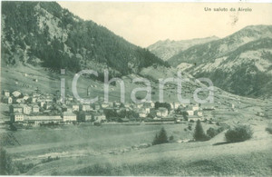 Cartolina originale da collezione 1935 ca AIROLO SVIZZERA Panorama del paese nella valle Cartolina FP NV 1