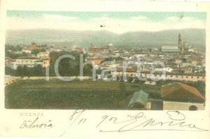 Cartolina originale da collezione 1908 VICENZA Panorama dall alto Cartolina ILLUSTRATA FP VG 1