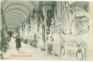 Cartolina originale da collezione 1908 GENOVA Visitatori alla Galleria del Camposanto Cartolina FP VG 1