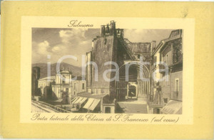 Cartolina originale da collezione 1930 ca SULMONA AQ Porta laterale Chiesa di SAN FRANCESCO Cartolina FP NV 1