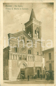 Cartolina originale da collezione 1919 MONZA Chiesa Santa Maria in Strada in Via ITALIA Cartolina FP VG 1