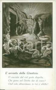 Cartolina originale da collezione 1930 ca GARIBALDI ALL INFERNO L avvento della Giustizia Ill. GIBELLI Cartolina 1
