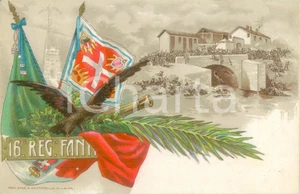 Cartolina originale da collezione 1900 ca 16Â° REGGIMENTO FANTERIA Cartolina reggimentale FP NV 1