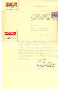 Autografo originale 1953 SIENA AUSONIA Luigi FIORENTINO su recensioni letterarie recenti AUTOGRAFO 1