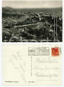Cartolina originale da collezione 1954 GENOVA RIGHI Veduta verso Portofino Cartolina TIMBRO XI Conferenza STRESA 1