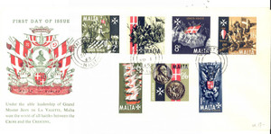 Materiale pubblicitario d’epoca 1965 STORIA POSTALE MALTA Jean de la VALETTE  1565 Envelope First day of issue 1