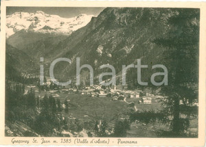 Cartolina originale da collezione 1953 GRESSONEYSAINTJEAN AO Panorama del paese nella valle Cartolina FG VG 1