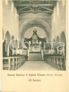 Cartolina originale da collezione 1940 CARATE BRIANZA MB La vetusta Basilica di AGLIATE Cartolina FG NV 1