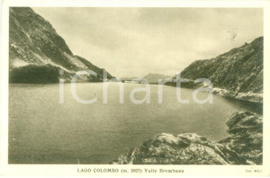 Cartolina originale da collezione 1939 BRANZI BG Il lago COLOMBO in Valle BREMBANA Cartolina FP VG 1