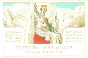 Cartolina originale da collezione 1915 ca PROPAGANDA WW1 Prestito Nazionale Consolidato Vittoria Cartolina 1 1