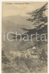 Cartolina originale da collezione 1910 FOBELLO VC Panorama di CIMALCAMPO in Valsesia Cartolina FP VG 1