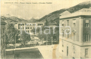 Cartolina originale da collezione 1942 AOSTA Piazza Vittorio veneto e Giardini Pubblici Cartolina FP VG 1