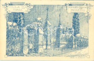 Cartolina originale da collezione 1935 ca OVADA AL L ingresso di Villa LEA Cartolina ILLUSTRATA FP NV 1