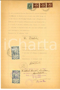 Documento originale, autentico 1945 MONTEBELLO  Certificato sana e robusta costituzione di Luigi BONI 1