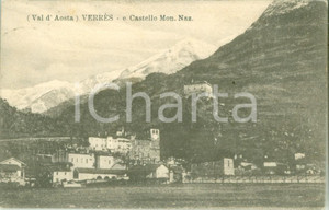 Cartolina originale da collezione 1915 VERRES AO Panorama con castello Monumento Nazionale Cartolina FP VG 1