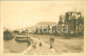 Cartolina originale da collezione 1935 ca PALERMO Foro Umberto I e Porta Felice Cartolina ANIMATA FP NV 1