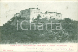 Cartolina originale da collezione 1904 MONTECASSINO Lato occidentale della Badia Convitto Cartolina FP VG 1
