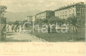 Cartolina originale da collezione 1899 LA SPEZIA Bambini a passeggio in Via MAZZINI Cartolina FP NV 1