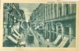 Cartolina originale da collezione 1930 ANCONA Tram in Corso Vittiorio Emanuele Cartolina FP VG 1