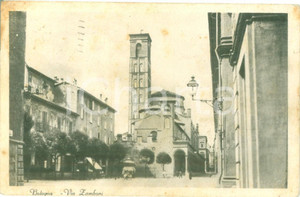 Cartolina originale da collezione 1930 BOLOGNA Via ZAMBONI Piazza Giuseppe VERDI Cartolina FP VG 1