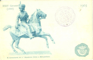 Cartolina originale da collezione 1903 19Â° REGGIMENTO CAVALLEGGERI GUIDE Cartolina reggimentale FP NV 1
