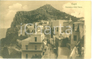 Cartolina originale da collezione 1930 ca CAPRI NA Panorama e Hotel TIBERIO Cartolina ANIMATA FP NV 1