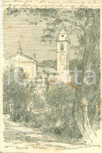 Cartolina originale da collezione 1923 CELLE LIGURE V Chiesa di San Giorgioa SANDA Cartolina ILLUSTRATA FP VG 1