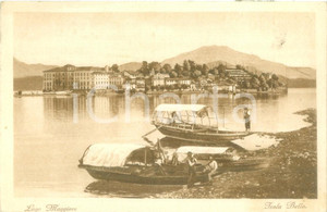 Cartolina originale da collezione 1952 ISOLA BELLA VB Batell in riva al Lago Maggiore Cartolina FP VG 1
