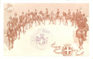 Cartolina originale da collezione 1900 ca 24Â° REGGIMENTO CAVALLEGGERI Cartolina reggimentale ILLUSTRATA FP NV 1