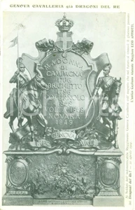 Cartolina originale da collezione 1900 ca GENOVA CAVALLERIA già Dragoni del Re Cartolina reggimentale ILLUSTRATA 1