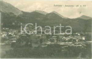 Cartolina originale da collezione 1935 ca RUBIANA TO Panorama generale del paese Cartolina FP NV 1