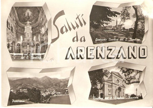 1960 ca ARENZANO (GE) Vedutine Basilica del Bambin Gesù di Praga Cartolina FG VG