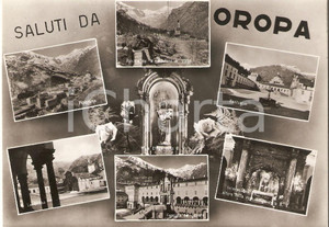 Cartolina originale da collezione 1960 ca BIELLA Vedutine Santuario di OROPA Funivia Monte MUCRONE Cartolina FG VG 1