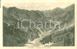 Cartolina originale da collezione 1937 COAZZE TO Vallone del RocciavrÃ¨ Cartolina postale FP VG 1