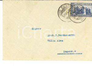 Cartolina originale da collezione 1926 STORIA POSTALE LUINO Busta affrancata VII Centenario Francescano 1