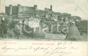Cartolina originale da collezione 1903 BRACCIANO RM Panorama con Castello ORSINIODESCALCHI Cartolina FP VG 1