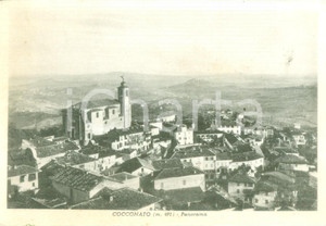 Cartolina originale da collezione 1945 ca COCCONATO AT Panorama con la chiesa parrocchiale Cartolina FG VG 1